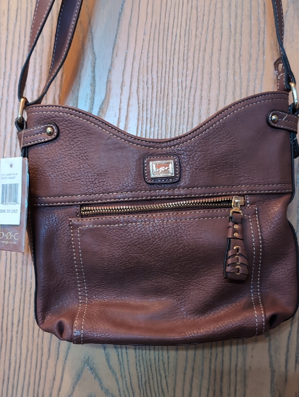 B.O.C. Born Concept - Brown Crossbody Bag with Front Zip Pocket